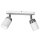 Spot de plafond m&eacute;tal blanc chrome 2 flammes orientable