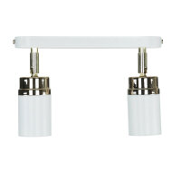 Spot de plafond Métal Moderne Blanc Or 2 flammes