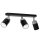 Spot projecteur plafond m&eacute;tal noir chrome 3 flammes