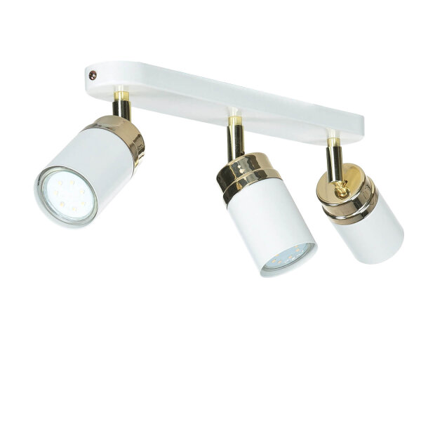 Spot Spot plafond blanc or 3x GU10 métal EVIE