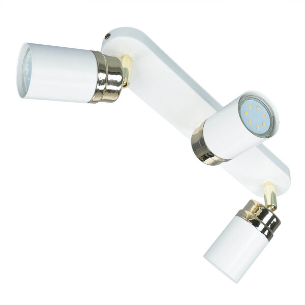 Spot Spot plafond blanc or 3x GU10 métal EVIE