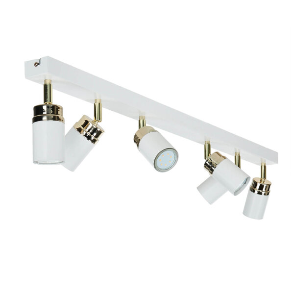 Projecteur blanc or 90 cm 6 flammes GU10 métal