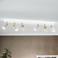 Projecteur blanc or 90 cm 6 flammes GU10 métal