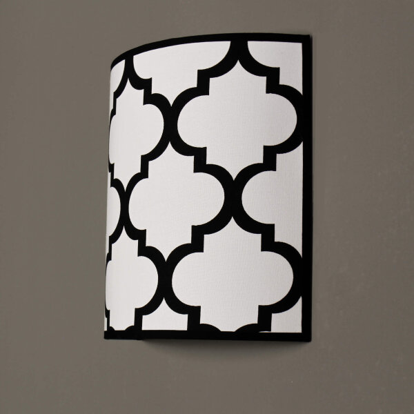 Applique murale Up Down Blanc Noir Motif Rétro E14