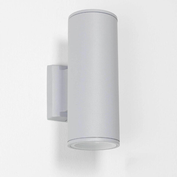 Lampe dextérieur Gris Up Down Aluminium Verre Façade Maison