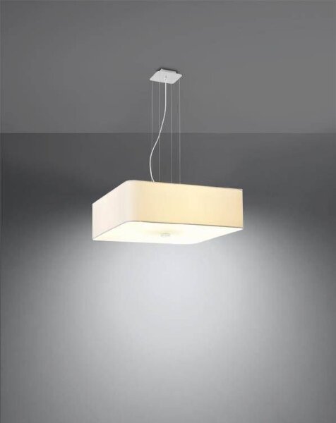 Lampe à suspendre Tissu Verre Blanc Carré Moderne faible éblouissement