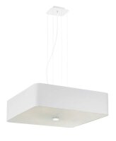 Lampe à suspendre Tissu Verre Blanc Carré...