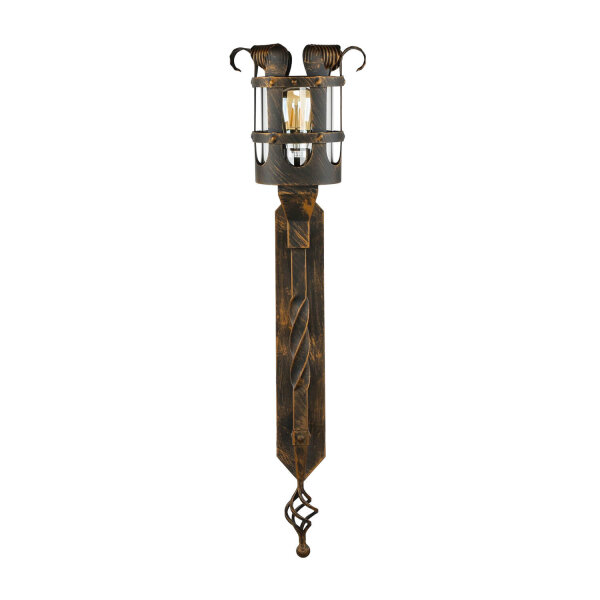 Lampe dextérieur rustique en noir et cuivre IP44 CASTLE