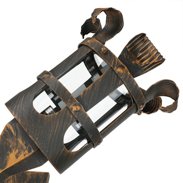 Lampe dextérieur rustique en noir et cuivre IP44 CASTLE
