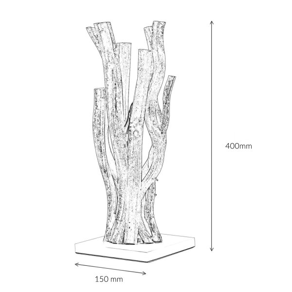 Lampe de table en bois flotté 40 cm E14 Artisanat CHUM PHAE