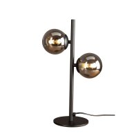 Lampe de table noire métal verre 23 cm...