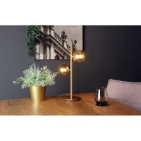 Lampe de table métal verre 23 cm rétro en...