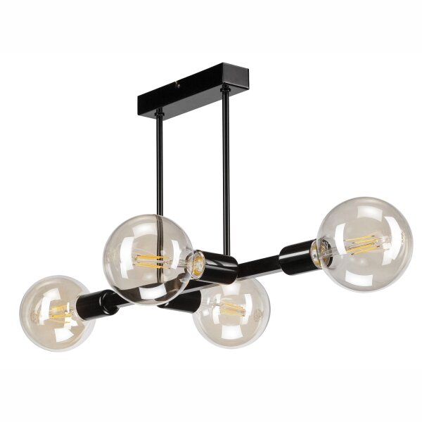 Lampe de plafonnier salon métal noir pour 8x E27