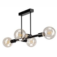 Lampe de plafonnier salon métal noir pour 8x E27