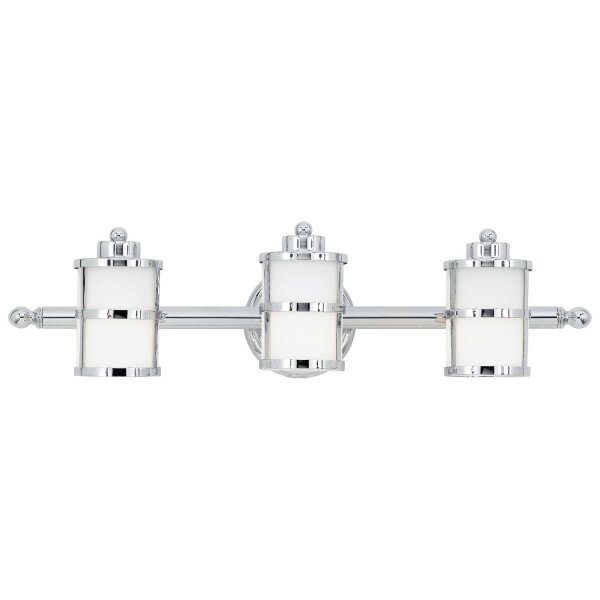 Applique LED ENISA Chrome Métal Verre Lampe de salle de bain