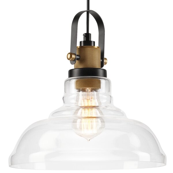 Suspension industrielle Vintage Verre Abat-jour E27