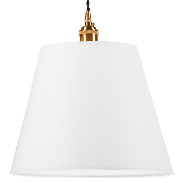 Suspension Blanc Tissu Abat-jour Ø 30 cm Vintage