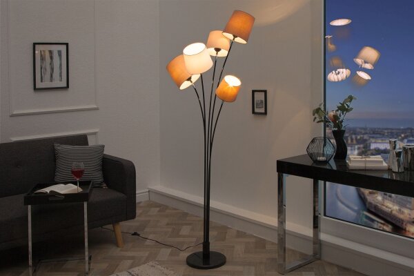 Salon Lampadaire Moderne Blanc Marron Beige LEVELS