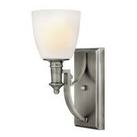 Applique Art Nouveau M&eacute;tal Verre en nickel blanc E27