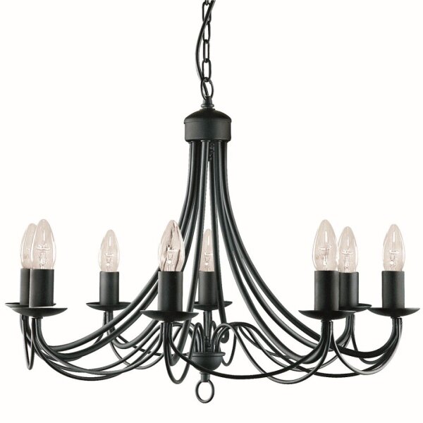 Lustre en noir mat 8-flmg.