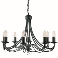 Lustre en noir mat 8-flmg.