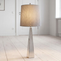 Lampe de sol design m&eacute;tal tissu en nickel gris...