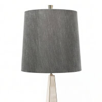 Lampe de sol design métal tissu en nickel gris...