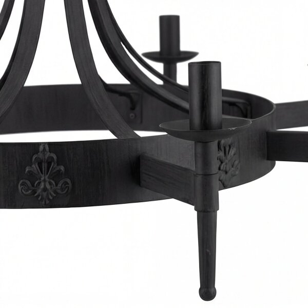 Lustre rustique fer forgé 8-flmg.