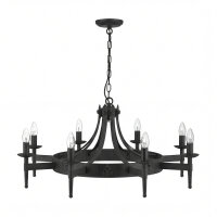 Lustre rustique fer forgé 8-flmg.
