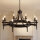 Lustre rustique fer forgé 8-flmg.