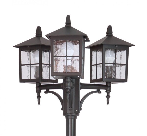 Luminaire de chemin rustique noir 180-280cm IP43 E27