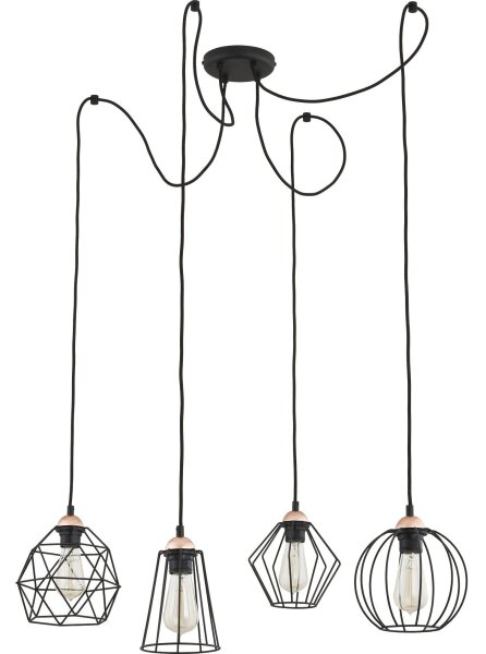 Lampe à suspendre 4flmg Noir Galaxy