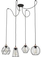 Lampe à suspendre 4flmg Noir Galaxy