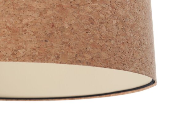 Suspension ronde Ø 50 cm Moderne Liège Naturel Noir E27