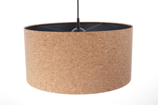 Lampe à suspendre E27 Ø 30 cm Naturel Noir Liège Moderne