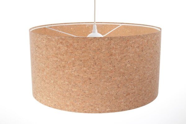 Lampe à suspendre Salon Ø 60 cm Naturel Blanc Liège Moderne E27