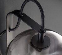 Applique Noir Métal Verre Moderne E27 VASYA