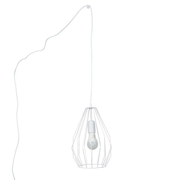 Lampe à suspendre avec prise blanche Cage Abat-jour 5,5 m de long