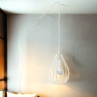 Lampe à suspendre avec prise blanche Cage...