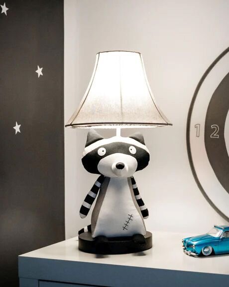 Lampe de table raton laveur 47 cm chambre denfant salon