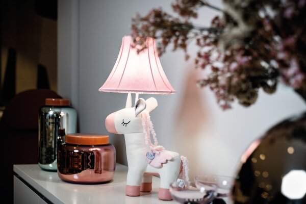 Lampe de table Licorne Rose 51 cm Chambre denfant