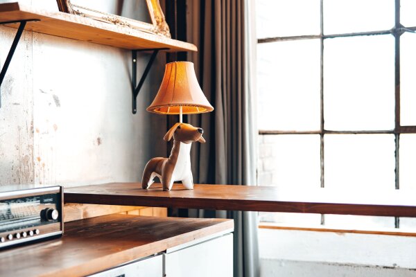 Lampe de table marron chien 48 cm chambre denfant salon