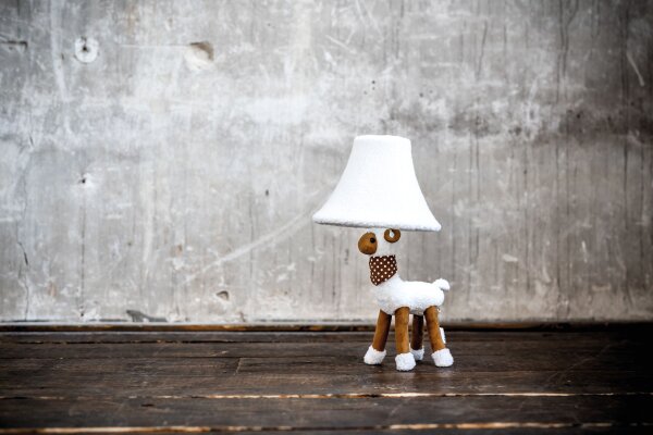 Lampe de table Blanc Mouton 48 cm incl. LED Chambre denfant