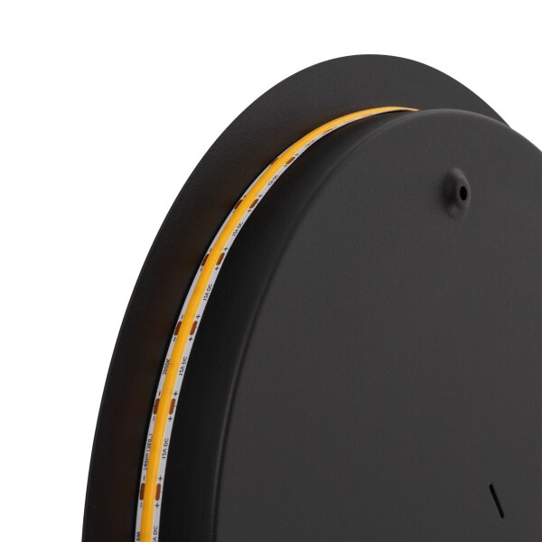 Applique LED noire métal plat 3000K 640lm