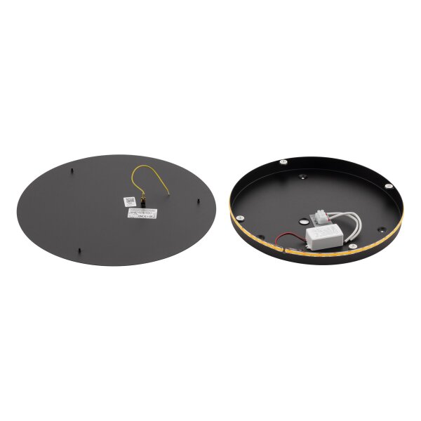Applique LED noire métal plat 3000K 640lm