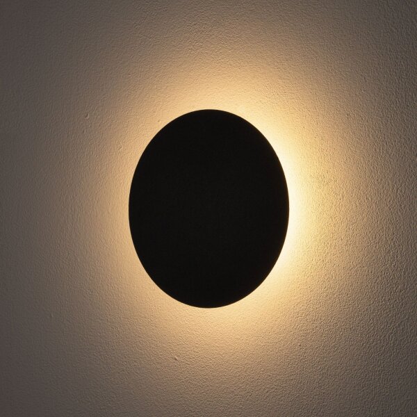Applique LED ronde Ø20cm plat métal lumière indirecte