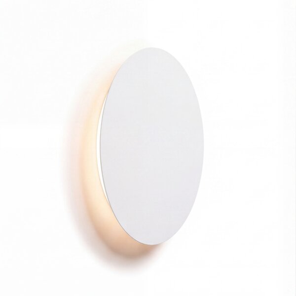 Applique murale LED métal plat rond Ø15cm blanc