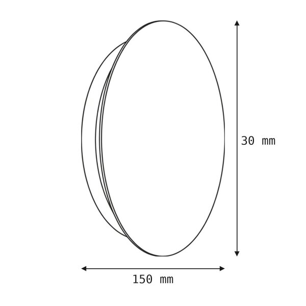Applique murale LED métal plat rond Ø15cm blanc