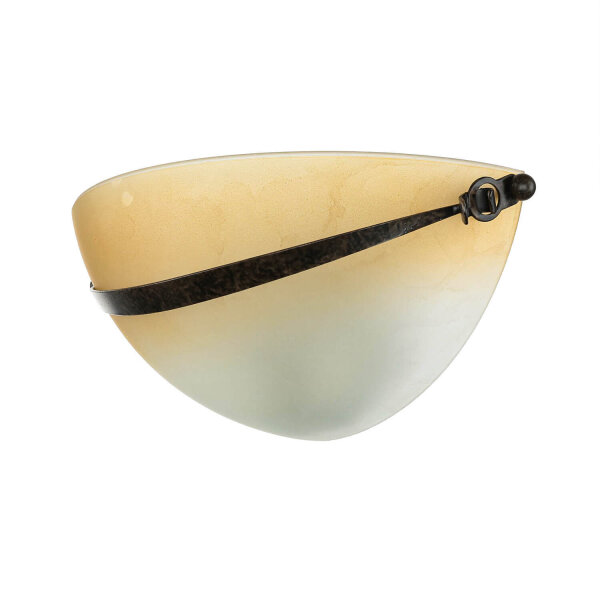 Applique Verre Abat-jour Orange Bronze Rustique intérieur