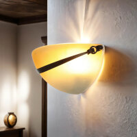 Applique Verre Abat-jour Orange Bronze Rustique...